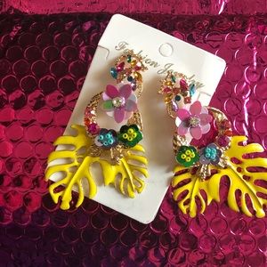 Beautiful multi colored statement earrings